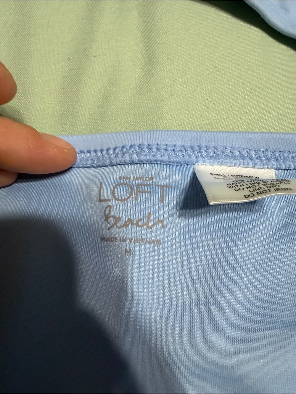 LOFT Light Blue Bandeau Bikini Set with Dark Navy Straps - Picture 3 of 3